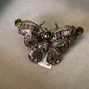 Heidi Daus Butterfly purple and green jeweled clip